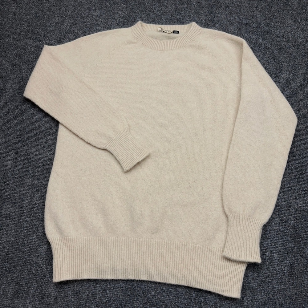 Lothlorian Pure Alpaca Sweater Womens XL Cream Crew Neck Raglan Knit New Zealand